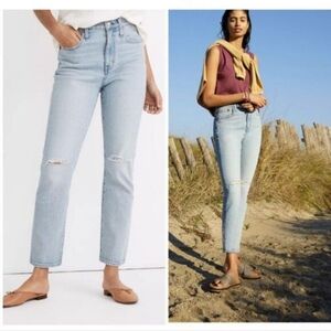 NWOT  Madewell The High-Rise Slim Crop Boyjean in Dumas Wash Women’s Size 25P.